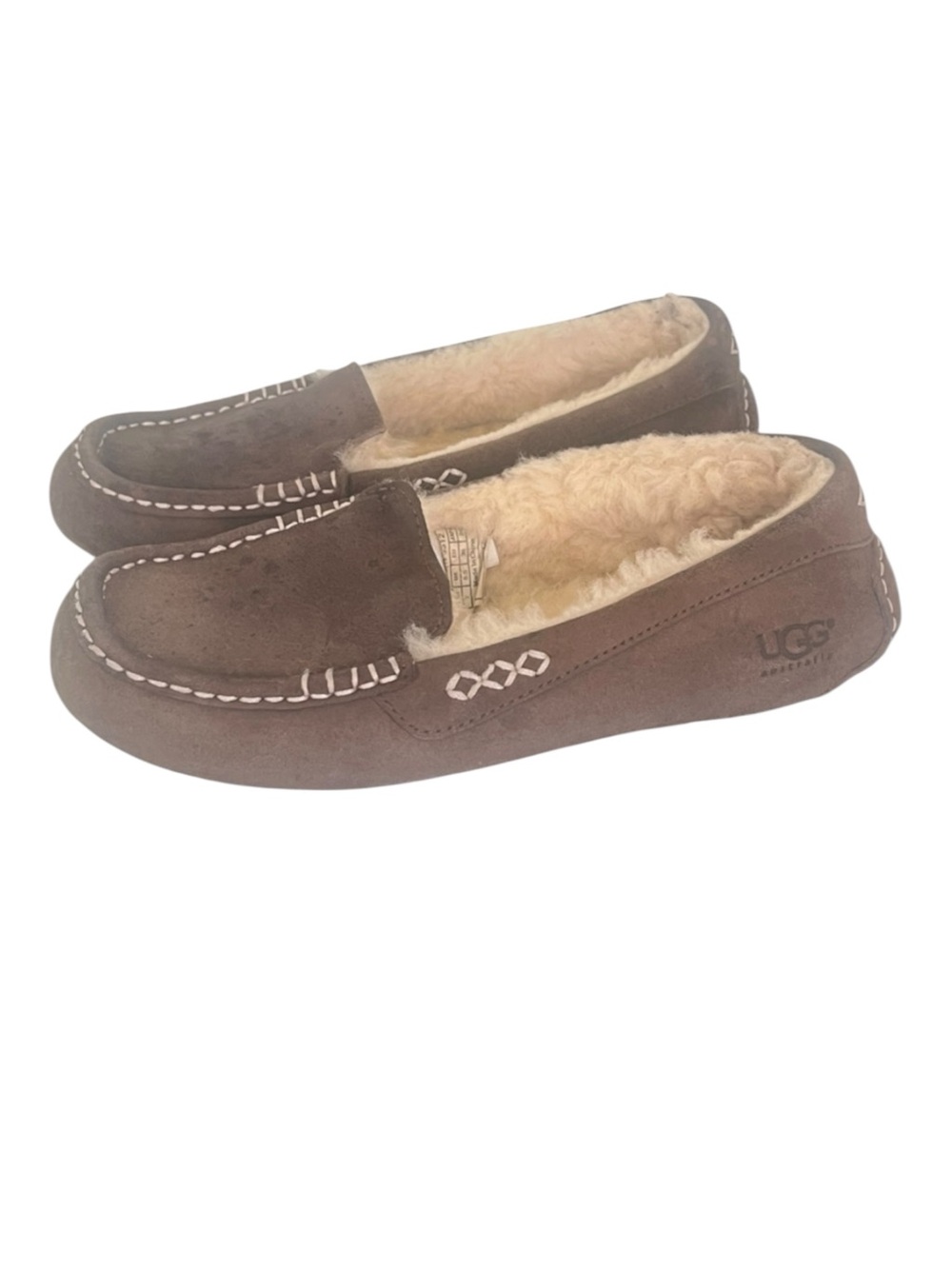 UGG Ansley Slippers Women’s 7 Chocolate Brown Suede & Wool Shearling Indoor/Out